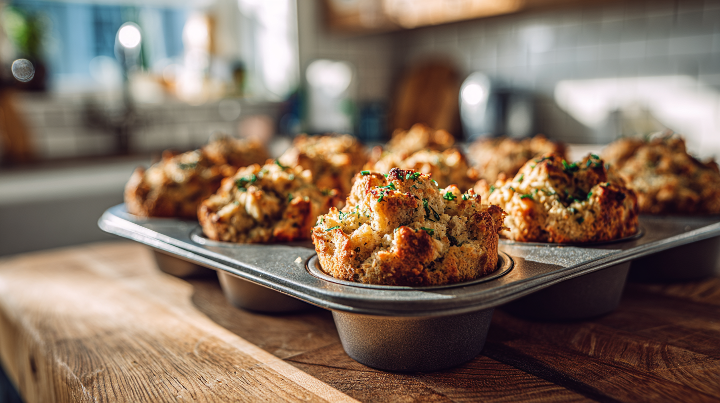 Keto Holiday Turkey & Stuffing Muffins