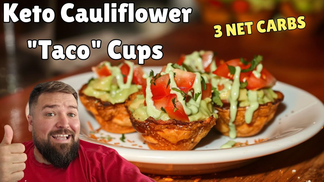 Cauliflower "Taco" Cups with Avocado Lime Crema: The High-Protein Appetizer Hack