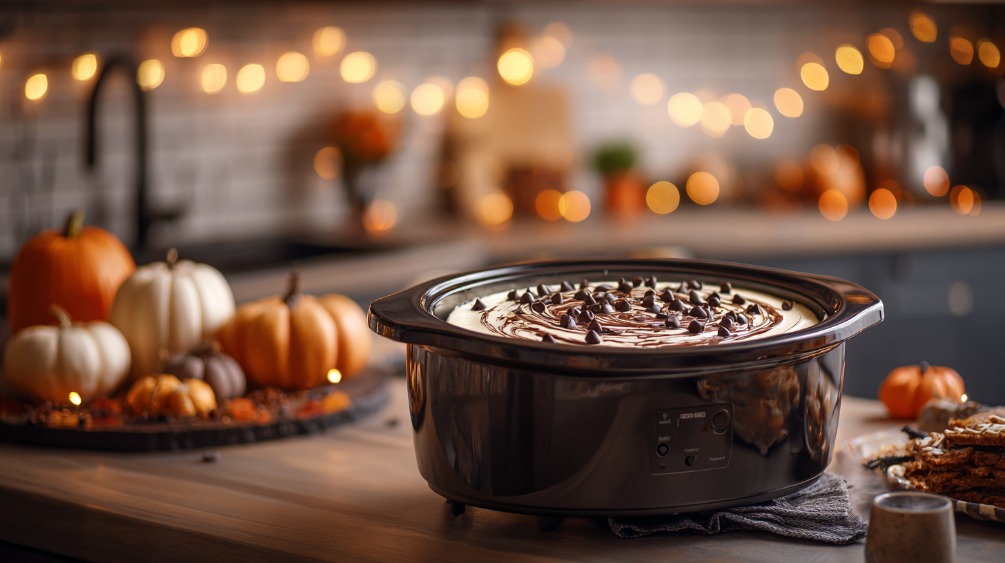 Black Magic Pumpkin Cheesecake Cauldron (Keto Slow Cooker Dump Recipe)